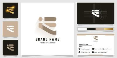 Letter iE or iF monogram logo with business card design vector