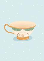 Isolated detailed christmas tea cup Vector