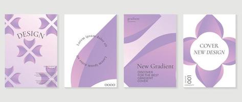 Abstract gradient Y2K style template cover vector set. Trendy gradient vibrant y2k purple color abstract geometric shape background. Design for business card, fashion, commercial, banner, poster.