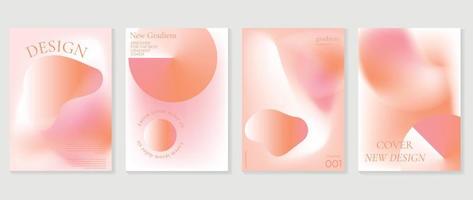 Abstract gradient Y2K style template cover vector set. Trendy gradient vibrant y2k color abstract geometric shape blurred background. Design for business card, fashion, commercial, banner, poster.