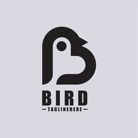 logotipo de pájaro b - plantilla de logotipo vectorial vector