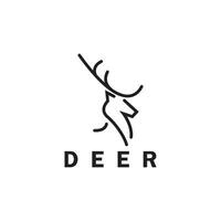 Deer monoline logo design vector template