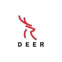 Deer monoline logo design vector template