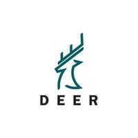 Deer monoline logo design vector template