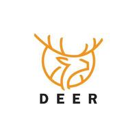 Deer monoline logo design vector template