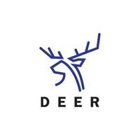 Deer monoline logo design vector template