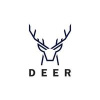 Deer monoline logo design vector template