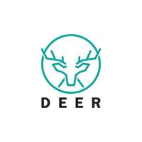 Deer monoline logo design vector template