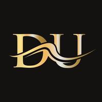 Letter DU Logo Design Monogram Business And Company Logotype vector
