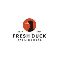 goose or fresh duck circle logo design vector icon