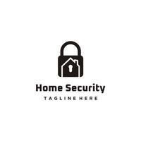 diseño de logotipo de bloqueo de llave de agujero de seguridad de protección del hogar de la casa vector