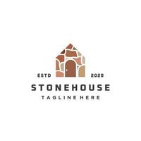 Stone house logo design icon vector