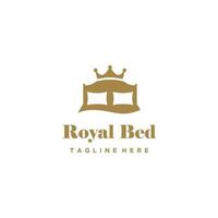 Luxury premium furniture logo design. Vector illustration royal bed.