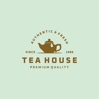 Teapot or kettle tea house logo graphic design vector