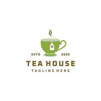 Teahouse cup logo template design. Vector illustration.