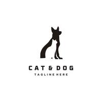 vector de diseño de logotipo de mascota de perro y gato