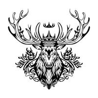 Moose Silhouette Outline Drawing vector