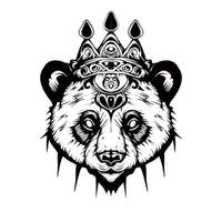 Panda Silhouette Outline Drawing vector