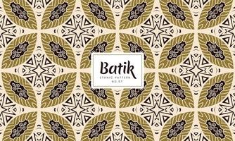 Batik Indonesian Kawung traditional decorative floral patterns Vector gold