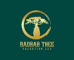 boab o baobab tree set vector tree ssilhouette logo concepto