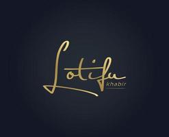 firmas de lotifur khabir logo design vector templates