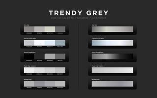 Grey color palettes, color schemes, color gradients. Set of modern web design color elements for graphic layout, website template, ui ux design. vector