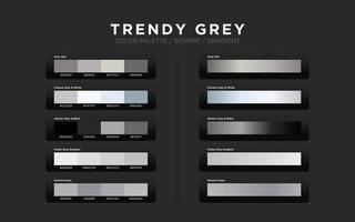 Grey color palettes, color schemes, color gradients. Set of modern web design color elements for graphic layout, website template, ui ux design. vector