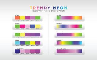 neon color palettes, color schemes, and color gradients. set of colorful gradients. Vector design color elements for your design.