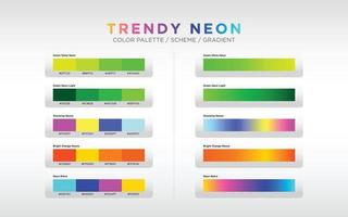neon color palettes, color schemes, and color gradients. set of colorful gradients. Vector design color elements for your design.