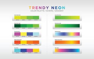 neon color palettes, color schemes, and color gradients. set of colorful gradients. Vector design color elements for your design.