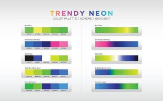 neon color palettes, color schemes, and color gradients. set of colorful gradients. Vector design color elements for your design.