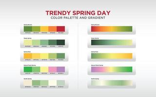 paleta de colores de primavera y degradado vector