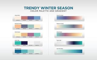 color palette and gradient for winter vector