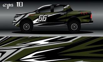 vector de diseño de envoltura de coche de carreras. diseño de kit de fondo de carreras de rayas gráficas abstractas para envoltura de vehículos, autos de carrera, rally, aventura y librea