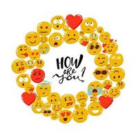 Vector frame with yellow happy Face and a place for your text How are you