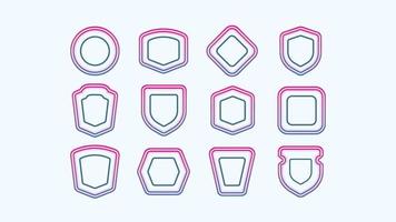 Outline Gradient Shield Badge Shape vector