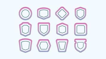 Outline Gradient Shield Badge Shape vector