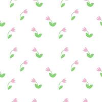 vector infantil primavera suave patrón sin costuras con tulipanes rosas. para productos textiles y diseño