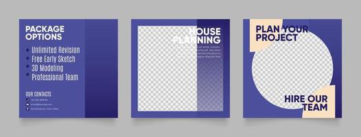 social media template banner house architecture service promotion vector