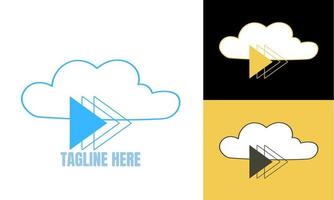 vector de diseño de logotipo de nube. emblema de identidad de marca