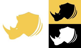 Rhino logo design vector illustration template free vector