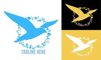 Seagull logo vector design, creative design concept