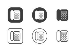 Telephone icon design 6 variations. Isolated on white background. vector