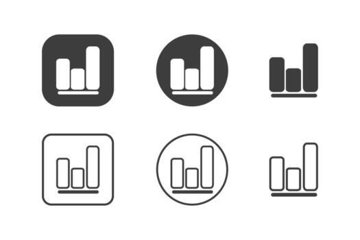 Business graph icon design 6 variations. Isolated on white background. vector