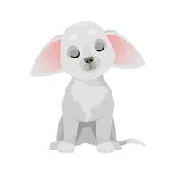 Little sad gray dog with downcast ears vector