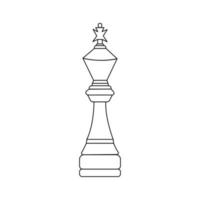 pieza de ajedrez rey. contorno aislado vectorial en blanco y negro vector