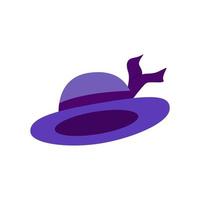 sombrero de mujer morado con una cinta de colores vector