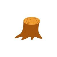 Stump of cut tree. Wood conservation concept vector