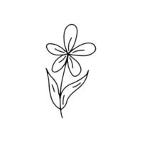 vector de doodle de ilustración en blanco y negro de manzanilla