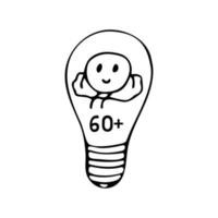 Light bulb with a planet inside. Earth Hour 60 vector